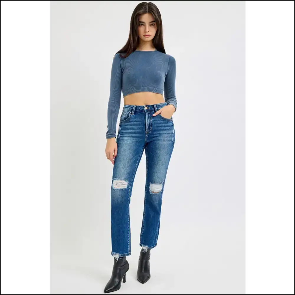 Strut your Stuff in Risen High Rise Distressed Jeans – Confidence on Fleek! 🏆👖 - on Sale Worldwide Shipping
