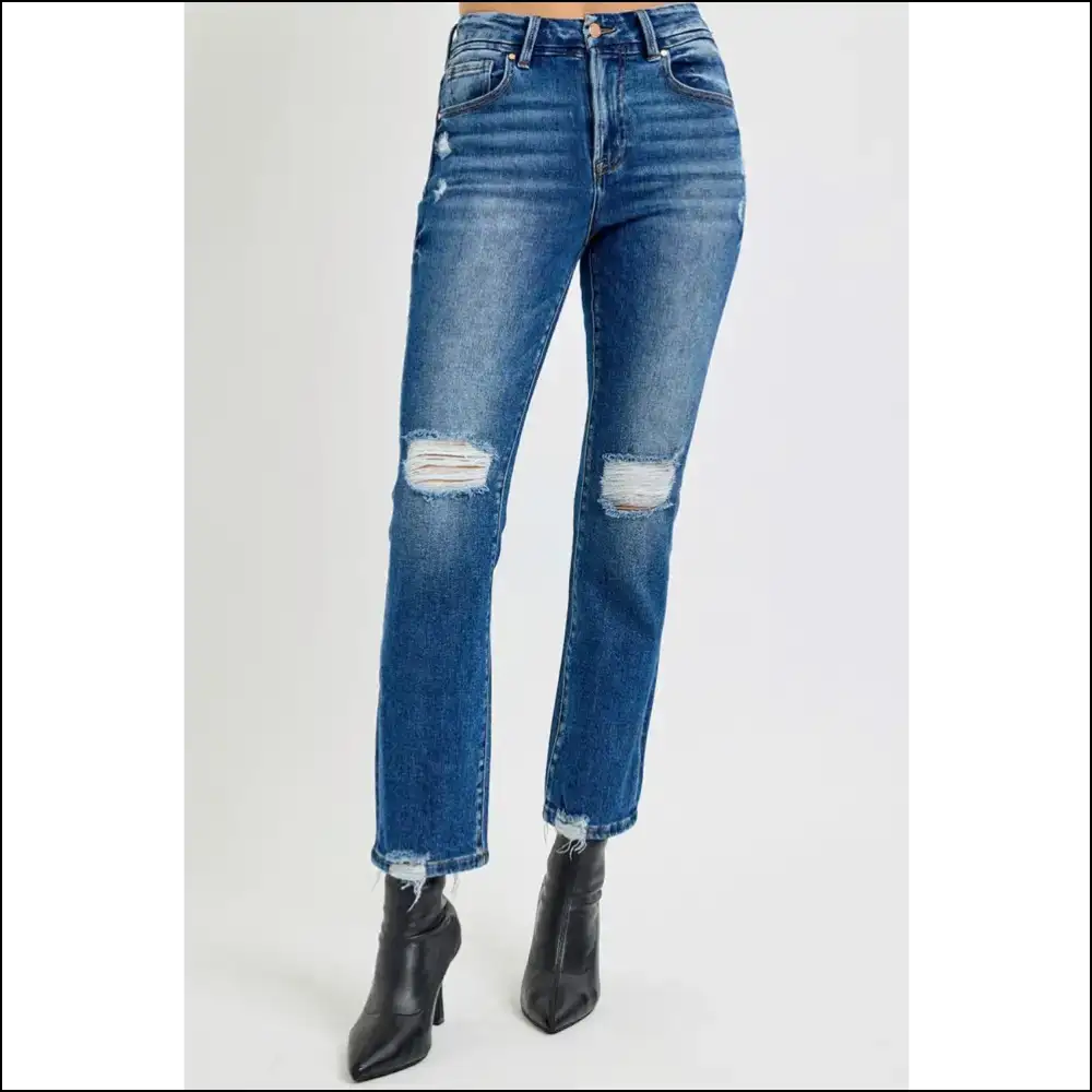Strut your Stuff in Risen High Rise Distressed Jeans – Confidence on Fleek! 🏆👖 - on Sale Worldwide Shipping