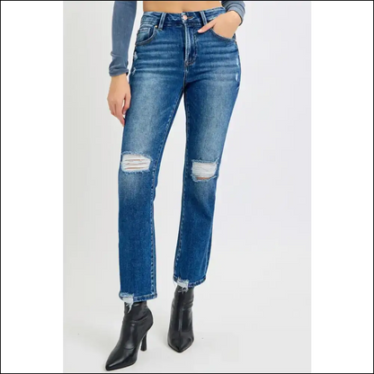 Strut your Stuff in Risen High Rise Distressed Jeans – Confidence on Fleek! 🏆👖 - on Sale Worldwide Shipping