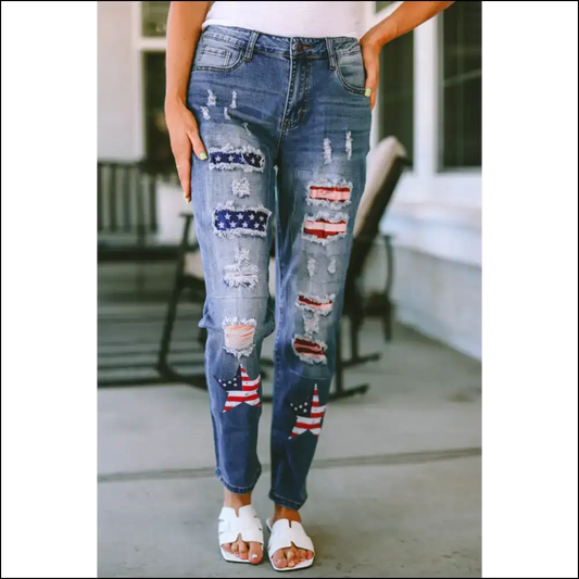 Strut your Style: Unleash Inner Fashionista with Distressed Chic Straight Jeans💃 - Medium / 12 - Jeans on Sale Worldwide Shipping