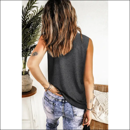 Stylish Graphic Round Neck Tank Top for Women - Tops on Sale Worldwide Shipping