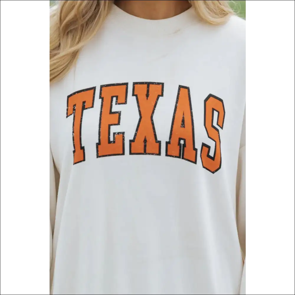 Texas Chic Round Neck Dropped Shoulder Sweatshirt - Sweatshirts & Hoodies on Sale Worldwide Shipping