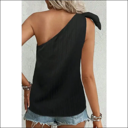 Textured one Shoulder Tank - Chic & Playful - Tops on Sale Worldwide Shipping