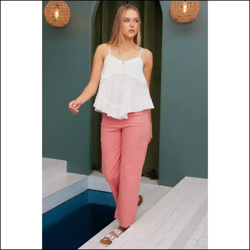 Textured V-neck Cami - Chic & Stylish - Tank Tops on Sale Worldwide Shipping