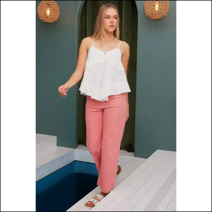 Textured V-neck Cami - Chic & Stylish - Tank Tops on Sale Worldwide Shipping