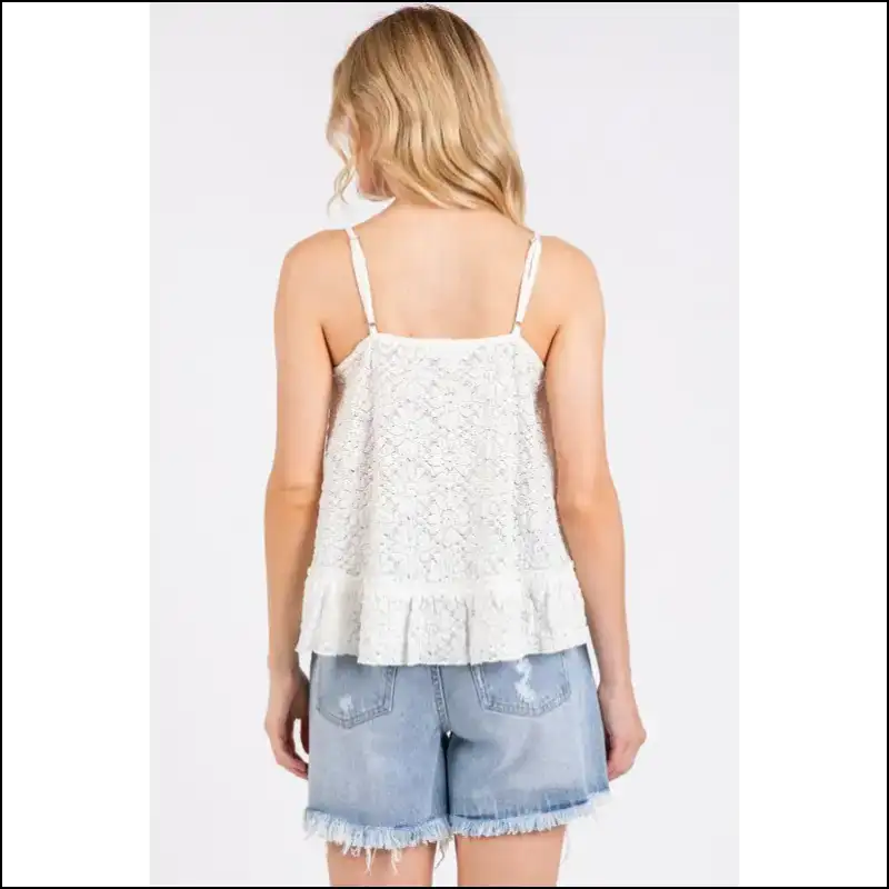 Textured V-neck Cami - Chic & Stylish - Tank Tops on Sale Worldwide Shipping
