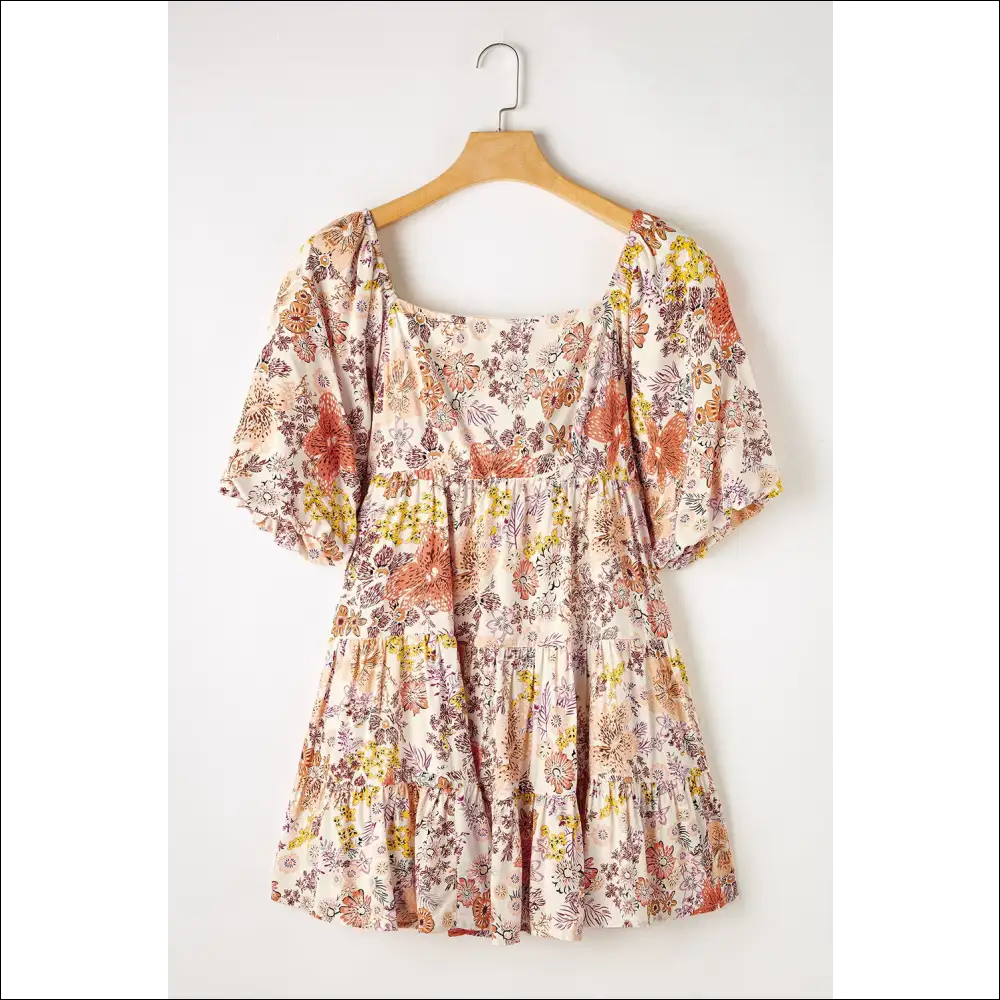 Tied Printed Half Sleeve Mini Dress - Dresses on Sale Worldwide Shipping