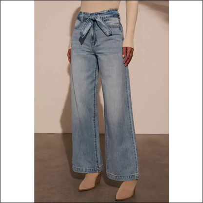 Tied Wide Leg Jeans: where Comfort Meets Chic and Style Says Yassss! 😂💃 - Jeans on Sale Worldwide Shipping