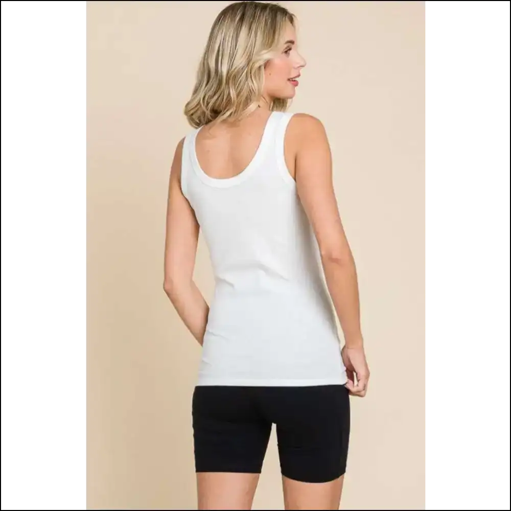 Timeless Ribbed Scoop Neck Tank for Women - Tops on Sale Worldwide Shipping
