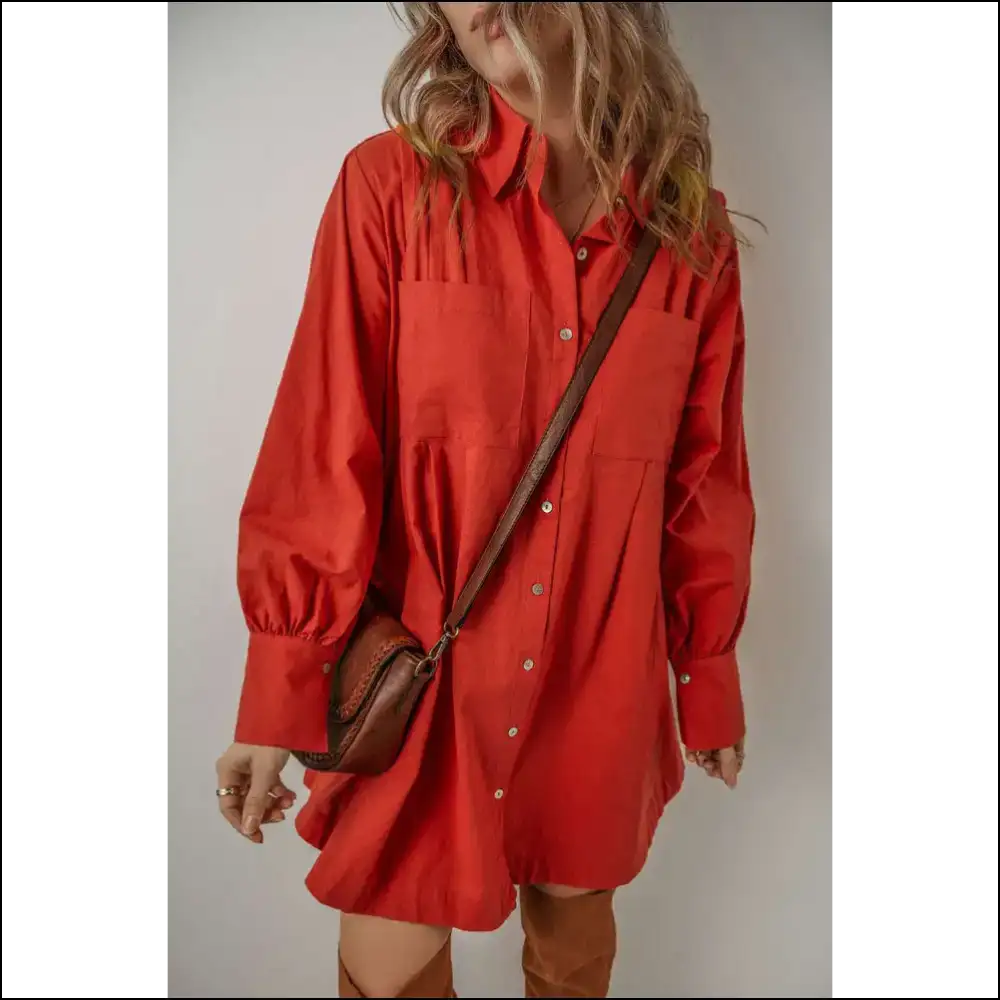 Tomato Red Bishop Sleeve Dress: so Hot It’s Ketchup! 🍅 Needful Things - s - Short Dresses on Sale Worldwide Shipping