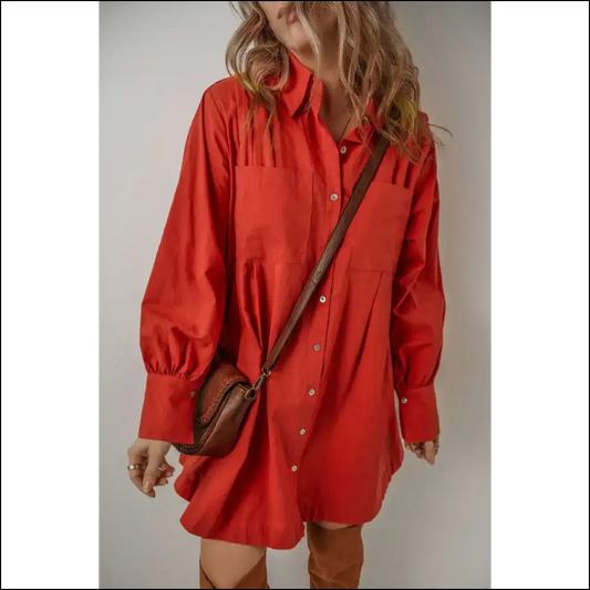 Tomato Red Bishop Sleeve Dress: so Hot It’s Ketchup! 🍅 Needful Things - s - Short Dresses on Sale Worldwide Shipping