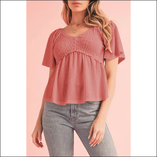 Tomato Red Hot Mess Express Flutter Sleeve from Needful Things 🔥 - s - Blouses on Sale Worldwide Shipping