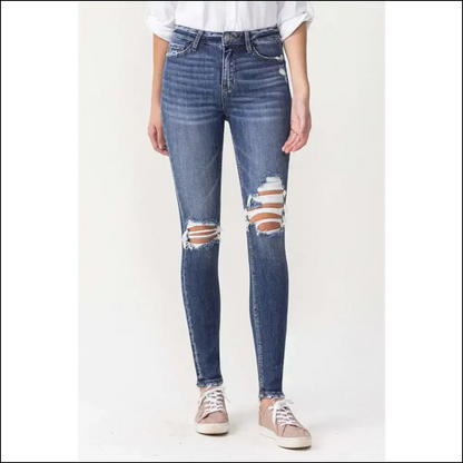 Transform your Outfit with Lovervet Hayden High Rise Skinny Jeans – Denim Euphoria! 🎉👖 - Medium / 24 - on Sale Worldwide Shipping