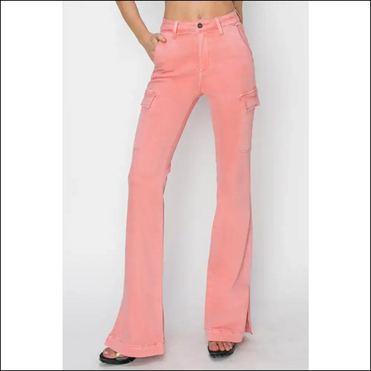 Transform your Wardrobe with Risen Cargo Bootcut Jeans – where Style Meets Comfort! - Flamingo / 1xl - on Sale Worldwide Shipping