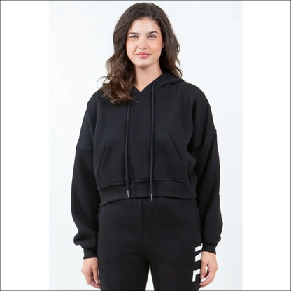 Trendy Bazi Letter Graphic Cropped Hoodie - Hoodies Sweatshirts & on Sale Worldwide Shipping