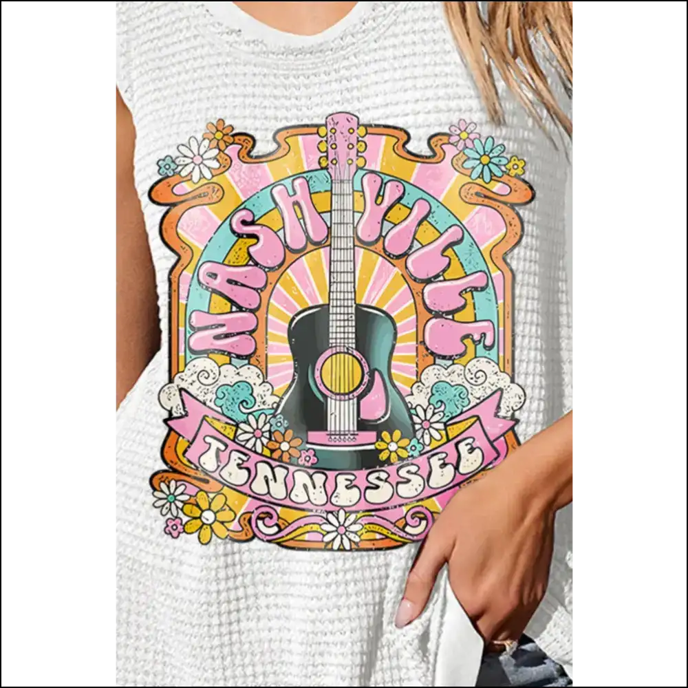 Trendy Graphic Wide Strap Tank Top - Tops on Sale Worldwide Shipping