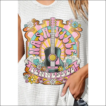Trendy Graphic Wide Strap Tank Top - Tops on Sale Worldwide Shipping