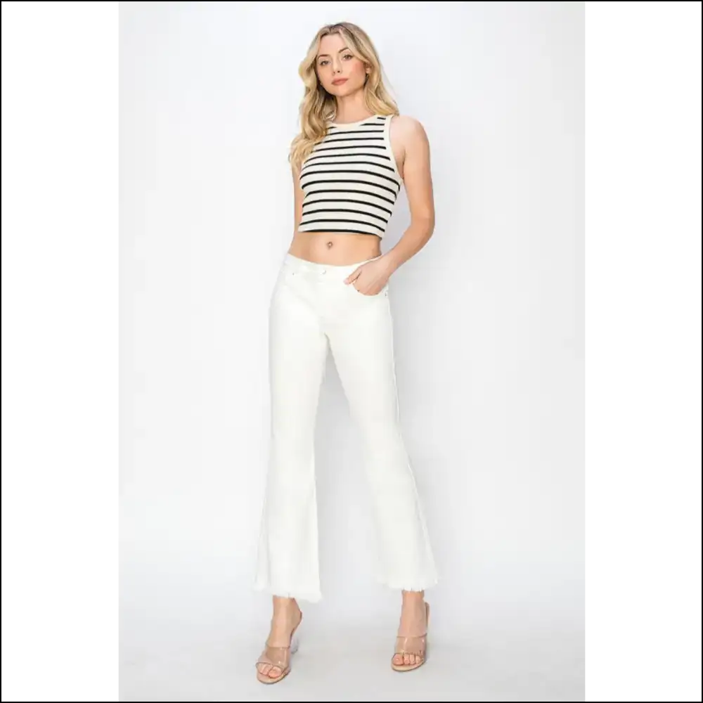Tummy Control Crop Flare: Embrace Curves with a Side of Sass! 😏👖 - Jeans on Sale Worldwide Shipping