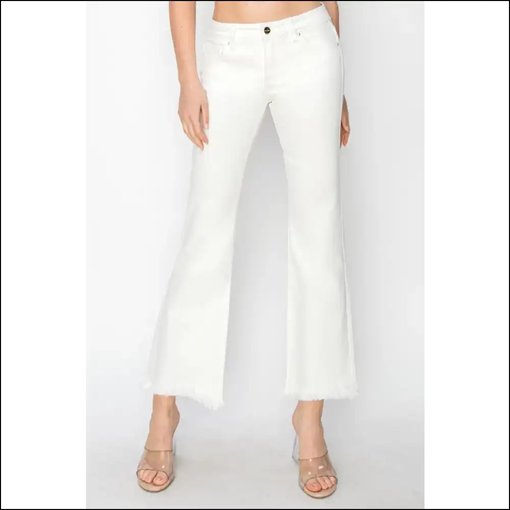 Tummy Control Crop Flare: Embrace Curves with a Side of Sass! 😏👖 - White / 0(24) - Jeans on Sale Worldwide Shipping