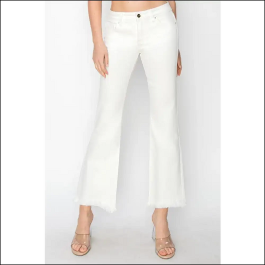 Tummy Control Crop Flare: Embrace Curves with a Side of Sass! 😏👖 - White / 0(24) - Jeans on Sale Worldwide Shipping