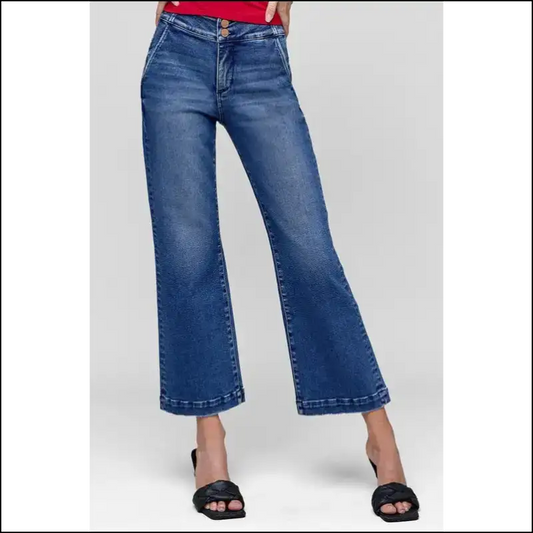 Tummy Control High Rise Crop Jeans: where Curves Meet Confidence and Chaos! 🍑 - Dark Blue / 0(24) - Jeans on Sale Worldwide Shipping