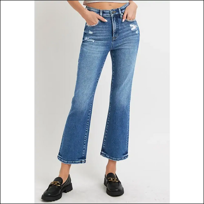 Tummy Control High Rise Jeans: Because who Needs Abs when you have Style? 😄👖 - Dark / 3xl - Jeans on Sale Worldwide Shipping