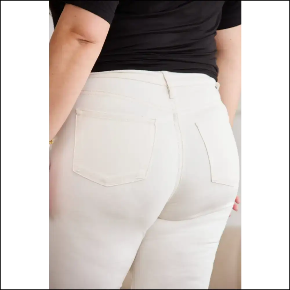 Tummy Control Jeans: Because who Needs Abs with High Waist Raw Hem Perfection? 😂 - Jeans on Sale Worldwide Shipping