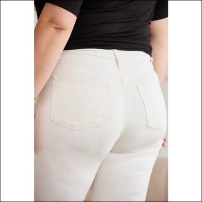 Tummy Control Jeans: Because who Needs Abs with High Waist Raw Hem Perfection? 😂 - Jeans on Sale Worldwide Shipping