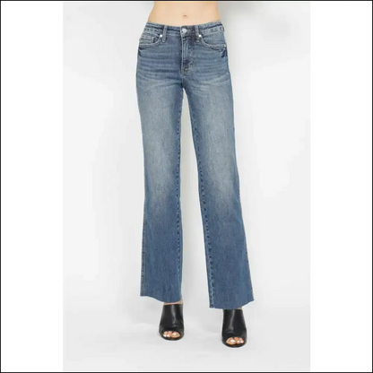 Tummy Control Straight Jeans: Confidence in Every Curve no Apologies! 😂💃 - Medium / 18w - Jeans on Sale Worldwide Shipping