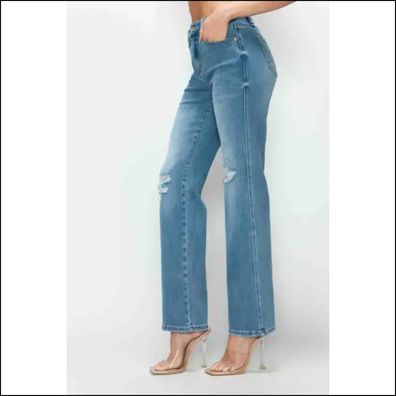 Turn Heads and Break Hearts in Bytos Distressed High Rise Jeans! 💃✨ - Jeans on Sale Worldwide Shipping