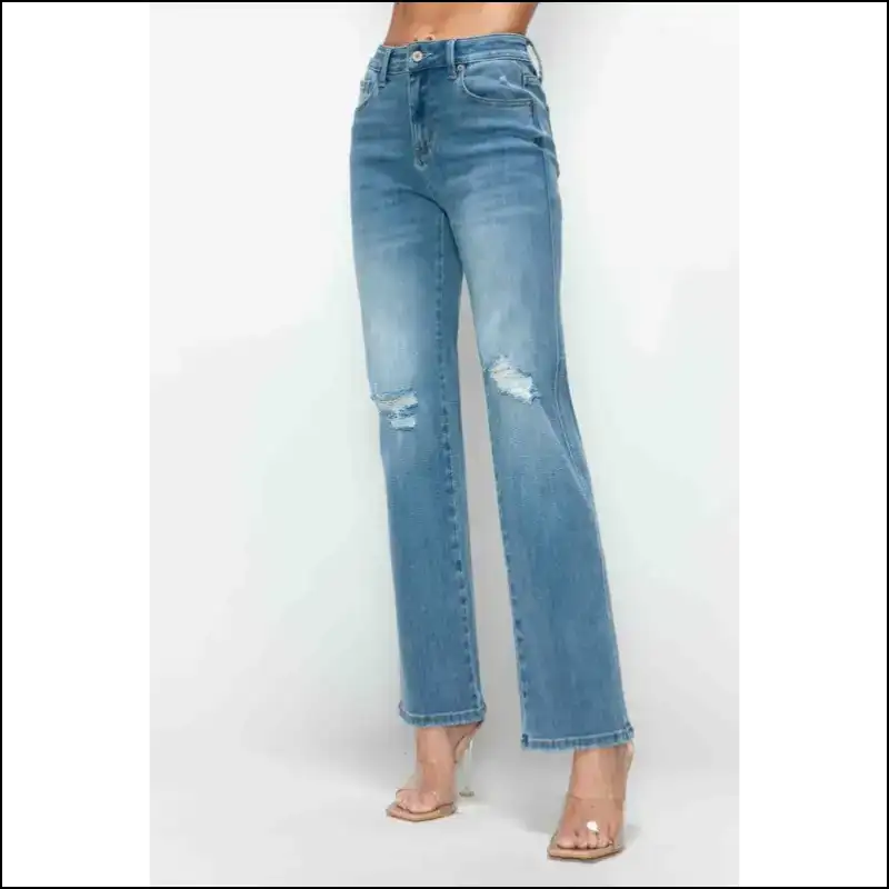 Turn Heads and Break Hearts in Bytos Distressed High Rise Jeans! 💃✨ - Jeans on Sale Worldwide Shipping
