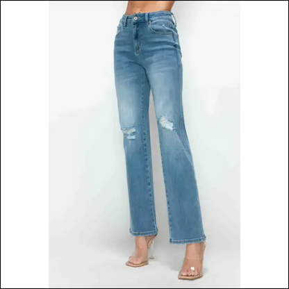 Turn Heads and Break Hearts in Bytos Distressed High Rise Jeans! 💃✨ - Jeans on Sale Worldwide Shipping