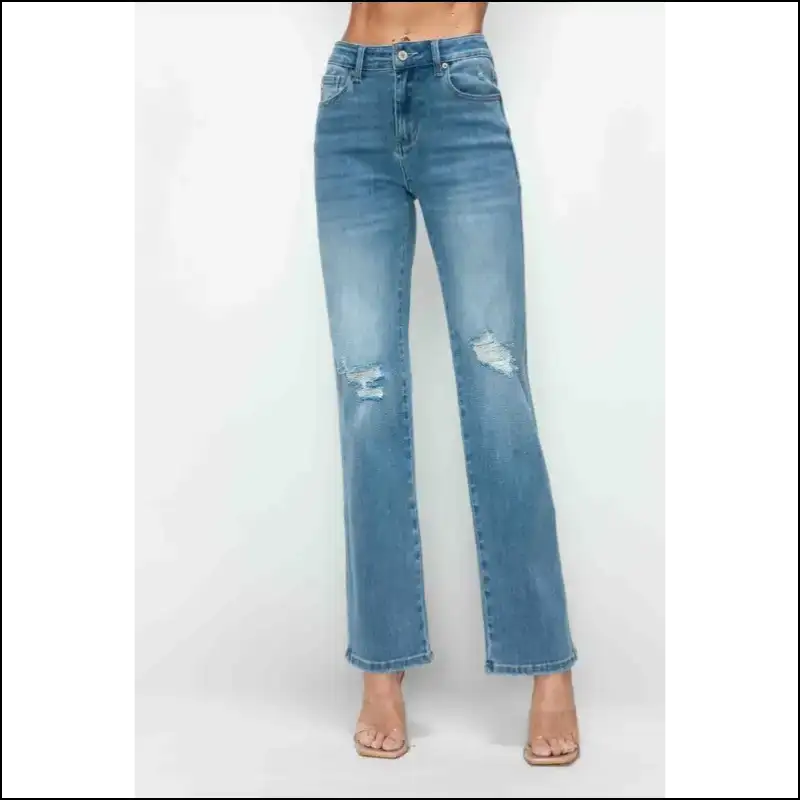 Turn Heads and Break Hearts in Bytos Distressed High Rise Jeans! 💃✨ - Jeans on Sale Worldwide Shipping