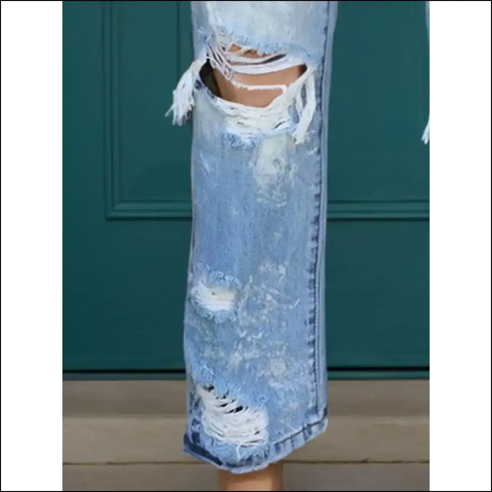 Turn Heads and Save Lives in our Distressed Straight Jeans! 😂✨ - Jeans on Sale Worldwide Shipping