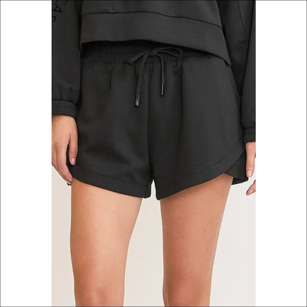 Umgee Plus Size Drawstring Sweat Shorts with Pockets - on Sale Worldwide Shipping