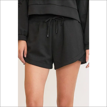 Umgee Plus Size Drawstring Sweat Shorts with Pockets - on Sale Worldwide Shipping