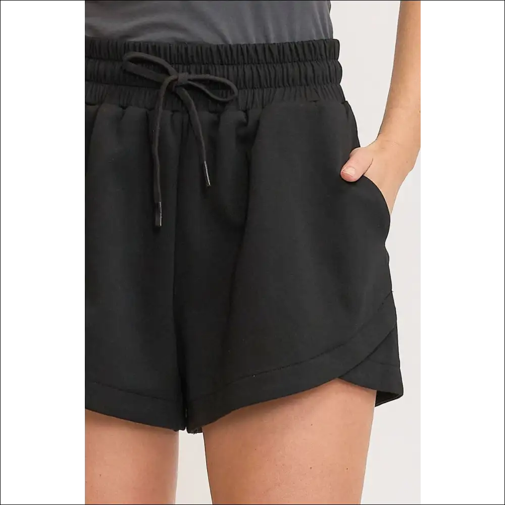 Umgee Plus Size Drawstring Sweat Shorts with Pockets - on Sale Worldwide Shipping