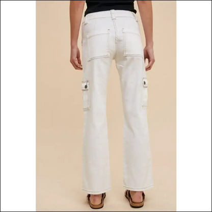 Unleash your Inner Boss Babe in Annie Wear Chic Straight Leg Cargo Jeans! 💥😂 - Jeans on Sale Worldwide Shipping