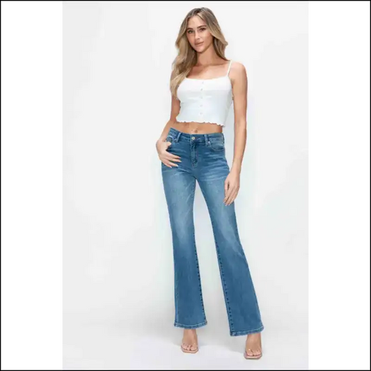 Unleash your Inner Cat Goddess in Bytos Whiskers Mid Rise Bootcuts 🐾🎉 - Medium / 1(25) - Jeans on Sale Worldwide Shipping