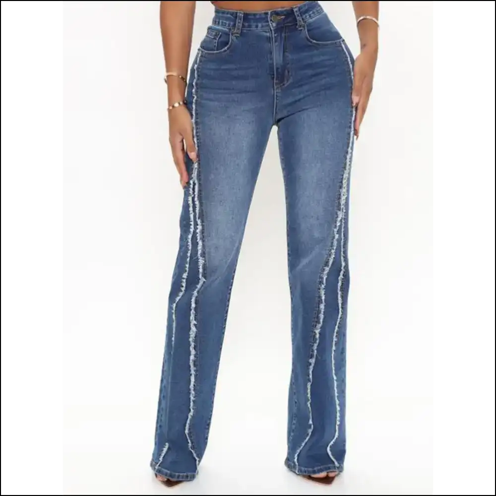 Unleash your Inner Diva in Needful Things Raw Hem High Waist Jeans 💃✨ - on Sale Worldwide Shipping