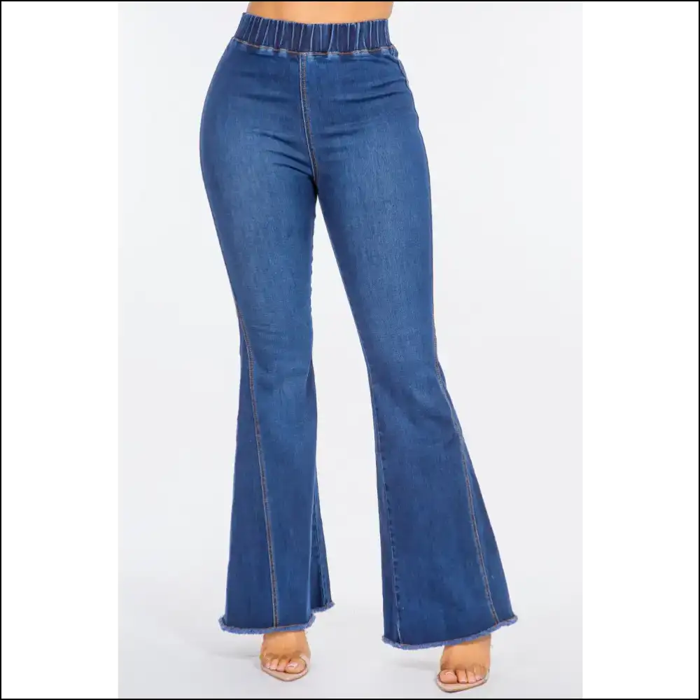Unleash your Inner Diva with American Bazi Curvy Flare Jeans! 🍑✨ - Blue / s - Jeans on Sale Worldwide Shipping