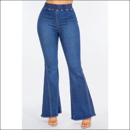 Unleash your Inner Diva with American Bazi Curvy Flare Jeans! 🍑✨ - Blue / s - Jeans on Sale Worldwide Shipping