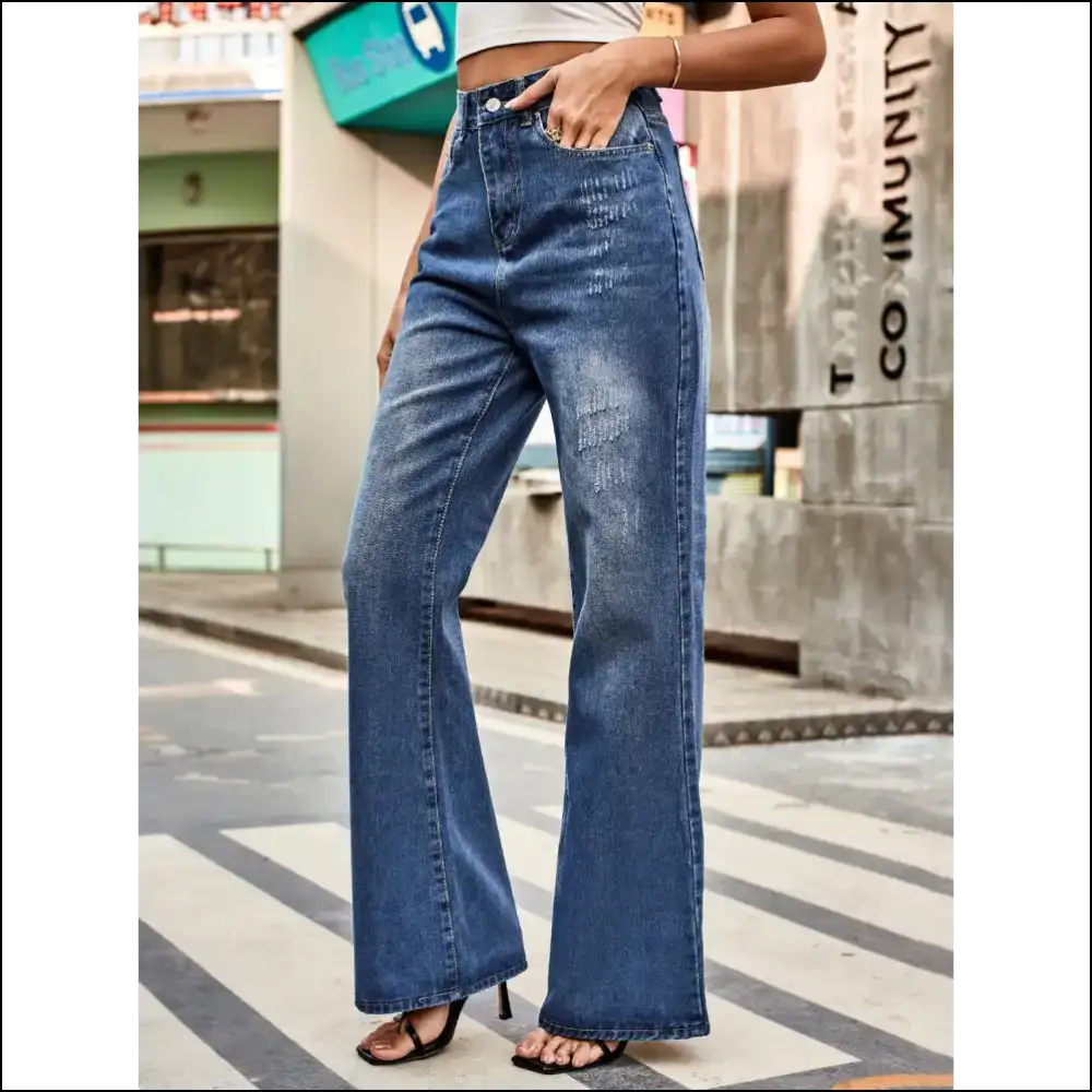 Unleash your Inner Diva with Chic High Rise Bootcut Jeans from Needful Things! 😂💃✨ - on Sale Worldwide Shipping