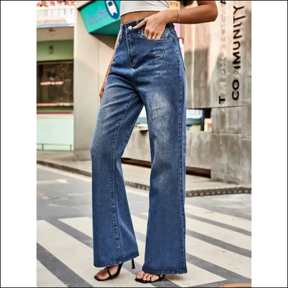 Unleash your Inner Diva with Chic High Rise Bootcut Jeans from Needful Things! 😂💃✨ - on Sale Worldwide Shipping