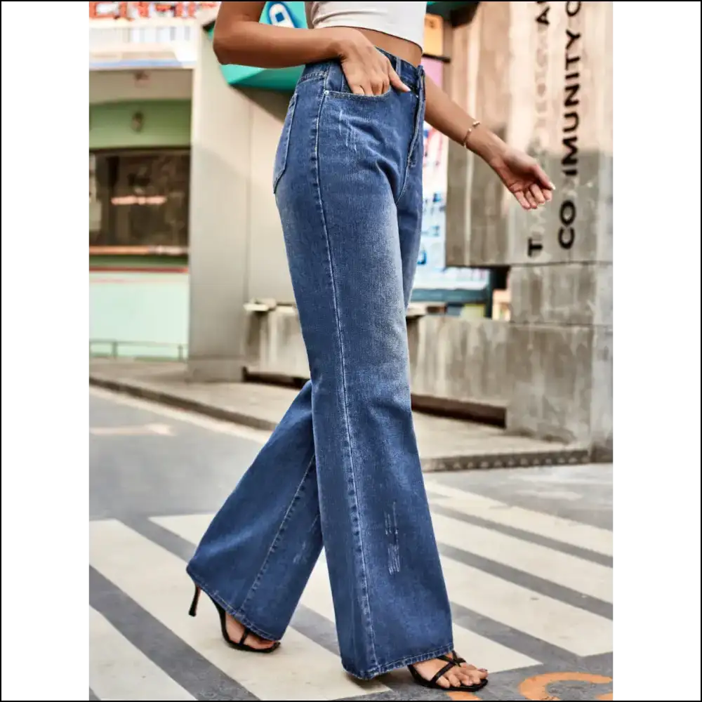Unleash your Inner Diva with Chic High Rise Bootcut Jeans from Needful Things! 😂💃✨ - on Sale Worldwide Shipping