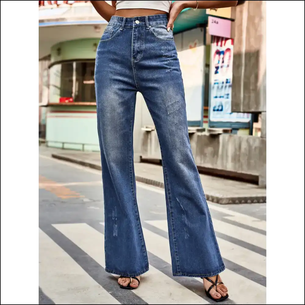 Unleash your Inner Diva with Chic High Rise Bootcut Jeans from Needful Things! 😂💃✨ - on Sale Worldwide Shipping