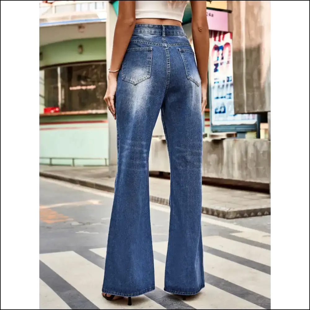 Unleash your Inner Diva with Chic High Rise Bootcut Jeans from Needful Things! 😂💃✨ - on Sale Worldwide Shipping