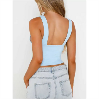 Unleash your Inner Diva with our Chic Wide Strap Tank – Strut Like you Mean It! - Tops on Sale Worldwide Shipping