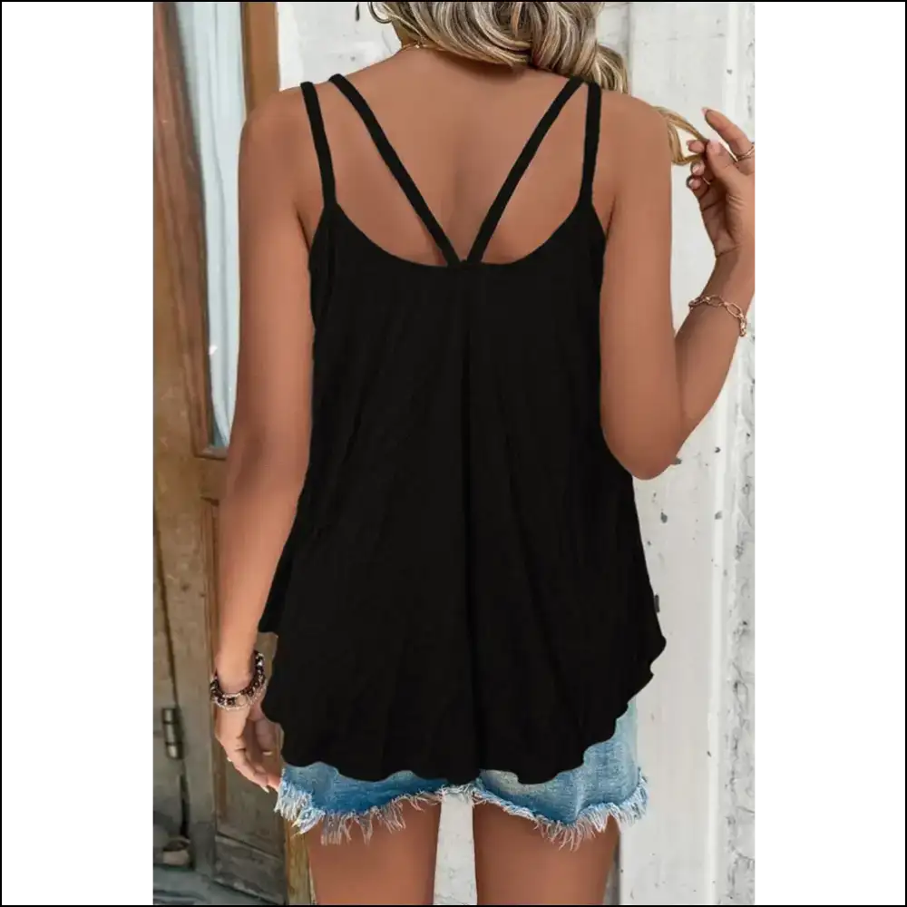 Unleash your Inner Diva with our Shiny Scoop Neck Cami of Glam!✨ - Tank Tops on Sale Worldwide Shipping