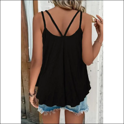 Unleash your Inner Diva with our Shiny Scoop Neck Cami of Glam!✨ - Tank Tops on Sale Worldwide Shipping